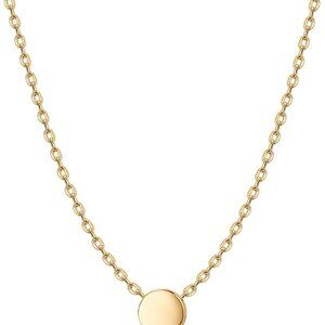 14K Gold Plated Cubic Zirconia Pendant Necklace for Women Layering Chain Necklac